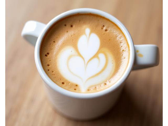 Flat White coffee with smooth microfoam in a classic ceramic cup